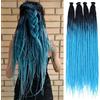 PORSMEER 20 Fili Ombre Blu Dreadlocks Extension 60 cm Fatti a Mano Trecce Sintetiche 0,6 cm Hippie Dritte Dea Locs Capelli all'Uncinetto per Donne