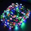 Enkarl Corona di fiori a LED, 12 pezzi, fascia per capelli luminosa con 10 fiori a LED, per donne e ragazze, per matrimoni, feste, Natale, festività