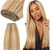 Elailite Extension Matassa Capelli Veri Tessitura Una Ciocca Unprocessed Brazilian Human Hair Lisci 100g 20cm #12 Marrone Chiaro/#613 Biondo Chiarissimo