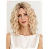 Webshaiy Lace Front Parrucca Donna Ombré Biondo Platino Parrucche Caschetto Ondulate con Frangia,Sintetica Parrucca Corta con Pizzo CCuoio Capelluto per Quotidiana Capelli Fini/Copertura Capelli Grigi