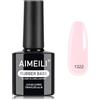 AIMEILI Base Rubber Colorate 15ml Rubber Base Gel per Rafforzare le Unghie Smalto Rinforzante Unghie UV Gel Autolivellante - 1322
