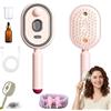 Buhtario Electric Spray Air Cushion Comb for Women - Rechargeable Nano-Mist Hair Brush | Detangles, Anti-Frizz Dry Hair for a Silky, Static-Free Home Spa Experience (1,Rosa)