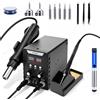 RUIZHI Stazione di Saldatura 2 in 1 Kit Saldatore 100-500°C | Pistola ad Aria Calda 700W con Doppio Display LED, Set di Saldatura per Scuole, Laboratori e Riparazioni