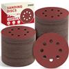 JTIEO Dischi abrasivi da 12,7 cm, 100 pezzi, assortimento di carta vetrata a grana 320, cuscinetti per levigatrice orbitale con gancio e anello, cuscinetti abrasivi rotondi per levigatrici orbitali
