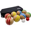 GICO Gioco Bocce Legno di faggio Laccato massello a Righe con 8 Sfere, Diametro 7 ...