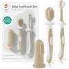 Cherish Baby Care Spazzolino Neonato (3-24 Mesi) - Silicone (Sabbia) | Set include 1x spazzolino neonato da dito & 1x in silicone. Spazzolino bambini 1 anno e 12 mesi in silicone senza BPA.
