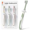 Cherish Baby Care Spazzolini Bambini 1-2 Anni - Soft 3-Pack (Pastello) | Include 3x spazzolini bambini con impugnatura morbida. Spazzolino bambini 1 anno senza BPA ideato da dentista pediatrico.