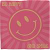 Plenty Gifts Cartello Alluminio - Deco Tile Be Happy and Smile - Targa decorativa - Decorazione positiva da parete - Flamingo