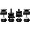 cyclingcolors 4x Piedi regolabile tappo plastica piedino piede quadro tubi sedia mobili nero, 40mm x 40mm