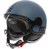 MOMO Design MOMODESIGN - FGTR CLASSIC E2206, Casco Moto Jet, Casco Jet Omologato ECE, Casco Jet Aperto Scooter, Uomo e Donna, Leggero con Visiera, Blu opaco, XS