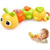 ZGGZHeim Giocattolo sensoriale neonato a forma di bruco interattivo Montessori, sviluppo motricità con palline colorate, elementi da manipolare e girare, educativo prima infanzia,regalo nascita femmina maschio