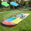 Kouamor Scivolo d'acqua gonfiabile da 4,8 m, con tavola da surf, scivolo d'acqua da giardino per bambini, per esterni, scivolo d'acqua gonfiabile, l'irrigatore integrato copre l'intero scivolo (2P)