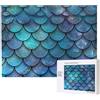 kkvhhyuo Puzzle da 500 pezzi con stampa a squame di pesce color foglia di tè sirena, per adulti, puzzle colorato per la decorazione della casa, idea regalo per la famiglia, perfetto per serate di gioco