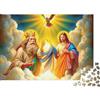 RNDPFLKM Gesù - Religione Set di puzzle da 1000 pezzi della Santissima Trinità Cartoncino di alta qualità Regalo divertente Attività per la casa 52x38cm/1000pcs