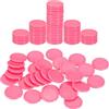 QUARKZMAN 100Pezzi 0.8 Pollici Chip Di Plastica Per Poker, Mini Chip Per Bingo Contatori Per Apprendimento Dischi Per Conteggio Segnapunti Gettoni Opachi Per Giochi, Rosa