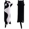 SNOWOLF Gatto Morbido Cuscino Peluche Lungo Tiro per Dormire Cotone Gattino Ripiene Carino Peluche Bambola Giocattolo Regalo per Bambini Fidanzata (Black, 110cm)