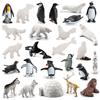 AZIDWERYQ 26 pz/Set Figurine di Animali polari per Bambini, Figurine realistiche di Animali polari in plastica, Giocattoli di Piccoli per Bambini, educazione precoce, Figure di Topper Cupcake