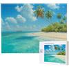 kkvhhyuo Isola con spiaggia di sabbia e palma stampa puzzle 500 pezzi per adulti, puzzle colorati per la decorazione della casa, regali puzzle famiglia perfetto per serate di gioco