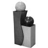 Dehner Ying Yang - Fontana da Giardino con Illuminazione a LED, ca. 94 x 41,5 x 24 cm, in poliresina, Colore: Grigio