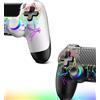 Satevol 2 Pack Controller Wireless per PS-4, Controller di gioco per P4/Pro/Slim/PC, Joystick PS-4 con Doppia Vibrazione e Sensore Giroscopico 6 Assi, Jack Audio 3,5mm RGB