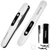 Straxelle 2 in 1 Mini Raddrizzatore Senza Fili e Ricciolo per Capelli, 175℃-215℃ Portatile Piastra per Capelli Senza Fili, 5000mAh Piastra Capelli da Viaggio con Display LED für alle Haartypen (Bianco)