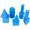 DOHE Educa - Figure Geometriche per Bambini - 10 Forme Geometriche Blu in Gomma: Cubo, Sfera, Piramide, Prisma, Cono, ecc. - Metodo Montessori - Materiale scolastico ed educativo