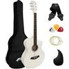 TIGER Con Spalla Mancante Chitarra Acustica Kit, Full Size, Cutaway, Bianco (White)