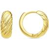 LUXENTER Orecchini Usma finitura oro giallo 18k, Pequeño, Metallo, Nessuna pietra preziosa