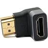 System-S Adattatore HDMI 4K standard maschio a femmina, cavo angolare grigio