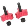 CAZSTYK Vite a testa zigrinata in alluminio da 2 per cursore, Red | Vite con impugnatura regolabile filettata, facile serraggio a mano, gabbia per fotocamera DSLR, accessori