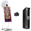 JIAQINMOTD Cabina fotografica con specchio magico da 101,5 cm, portatile per selfie con touch screen da 21,5 pollici, mini PC integrato, torcia, custodia da viaggio per feste, matrimoni, eventi (bianco, cabina