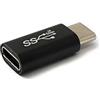 System-S Adattatore USB 3.1 tipo C maschio a femmina cavo in nero