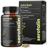 serotalin ACTIVE BRAIN Performance (precedentemente HAPPY ENERGY) | Ad alto dosaggio con Griffonia, vitamine del gruppo B, caffeina & zinco | Vegano & Made in Germany | 60 capsule (2 mesi)