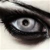 DESIGNLENSES, Lenti a contatto colorate argento metallico per costume di Halloween, senza gradazione, 1 paio (2 pezzi), lentes motivo a griglia bianca + custodia per lenti Silver Surfer