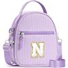 YOOLIFE Borsa regalo per bambine da 3 4 5 6 7 8 9 10 11 12 anni - Borsa a tracolla per bambini con lettere, regalo di compleanno per adolescenti, sorelle, nipote, Lilla, N