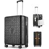 Sea choice Valigia Bagaglio a Mano Espandibile in 100% PC Ultra Leggera Valigia Trolley con Porta Bicchieri 4 Ruote Doppie Girevoli e Lucchetto TSA