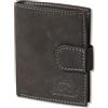 Woodland Piccolo portafoglio compatto con spazio per 21 carte di credito in pelle di bufalo naturale, Nero , L x H x T (cm) = 9.0 x 10.8 x 2.0, Portamonete