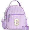 YOOLIFE Borsa regalo per bambine da 3 4 5 6 7 8 9 10 11 12 anni - Borsa a tracolla per bambini con lettere, regalo di compleanno per adolescenti, sorelle, nipote, Lilla, C