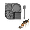 jinminamz Lick Mat per Cani, Tappetino per L'alimentazione Dei Cani, 4-In-1 Tappetino per Leccare Cani E Gatti, Silicone Slow Feeder Lick Mat Chien per Gatti e Cani (Grigio)