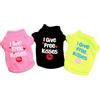 Vdaxvme 3pcs Estati Vestiti Dell'animale Domestico Divertente Stampato Gilet Fresco Traspirante Cuccioli Senza Maniche Pet Abbigliamento per il Caldo Traspirante Vestiti D