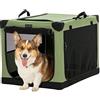 Petsfit Cassa per cani grande pieghevole, media, portatile, con tasca, per cani di piccola e media taglia