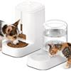 JUNSPOW Distributore automatico di ciotole per cani e gatti, dispenser regolabile per cibo e mantenere il cibo asciutto, alimentatore automatico per animali domestici e abbeveratoio per cani e gatti