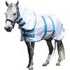 Gallopoff Coperta antimosche con collo combinata, leggera e morbida, per l'estate, per pony/puledro/asino delle Shetland, colore bianco (1,2 m 15,2 cm)
