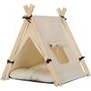 EUGAD Cuccia Gatto Interno 45x45x55 cm, Casetta da Interno per Gatto Cani con Cuscino Imbottito, Rimovibile e Lavabile, Tipi Tenda per Cani Gatti con Lettino Cuscino