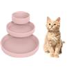 Lollanda - Set di 3 ciotole per gatti, in silicone, ovale, in silicone, per cibo secco e umido (rosa)