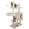 EGLEMTEK Tiragraffi Graffiatoio Cuccia Gatti Giochi Albero Gatto in Sisal 130 x 60 x 35 cm Colore Beige Birba