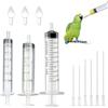HAOBIN Tubo di alimentazione per giovani uccelli siringa da 10 ML con tubo siringa per alimentazione accessori per uccelli per piccioni cucchiaio in acciaio inossidabile per latte acqua farmaci (D)