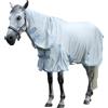 Gallopoff Coperta antimosche per cavalli, leggera, in rete, con chiusura a clip e protezione solare, collo staccabile, colore grigio, 180 cm