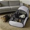 Generico Box pieghevole con tunnel per gatti, tenda per gatti da interno/esterno, portatile recinto gattis con pareti morbide traspiranti, casetta interattiva per gattini, cuccioli, piccoli animali