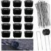 Lechengjia 30 Picchetti Telo Pacciamatura da 15cm e Set 30 Rondelle per Fissaggio, Forma U Impieghi Gravosi Paletti Giardino in Acciaio Zincato per orto,Telo Pacciamatura Drenante,Telo per Erbacce